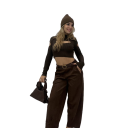 pantalone modello balloon alcantara